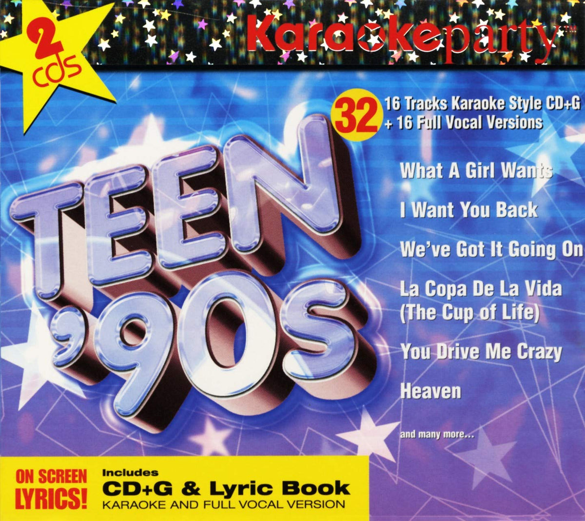 Karaoke Party – Teen 90's (32 tracks/2cd) (2-disc CD, EN) — cover