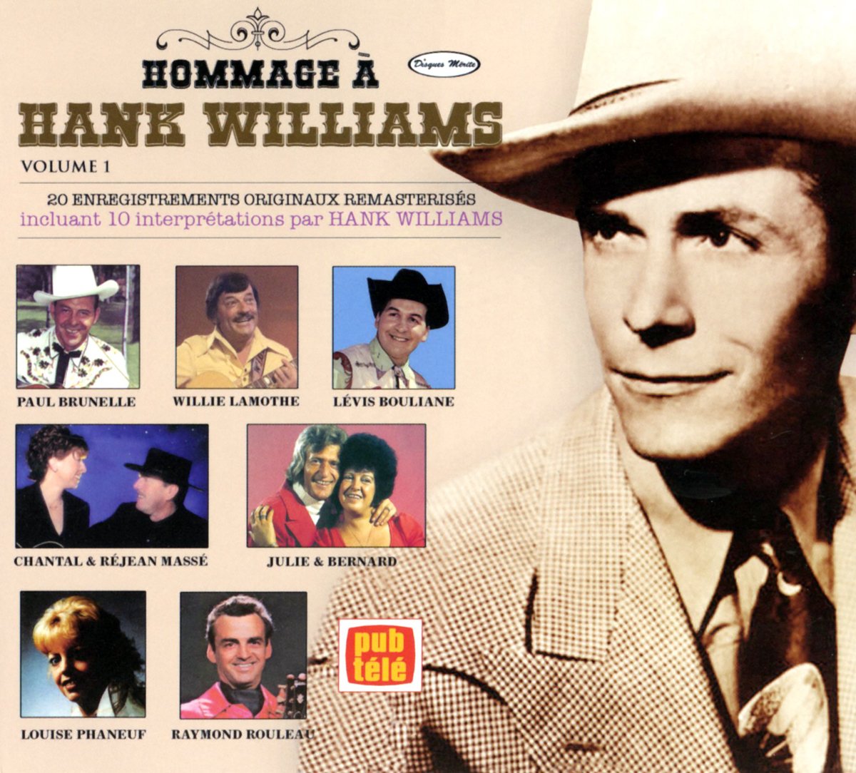 Hommage a Hank Williams – Artistes Varies Volume 1 (CD, VF)
