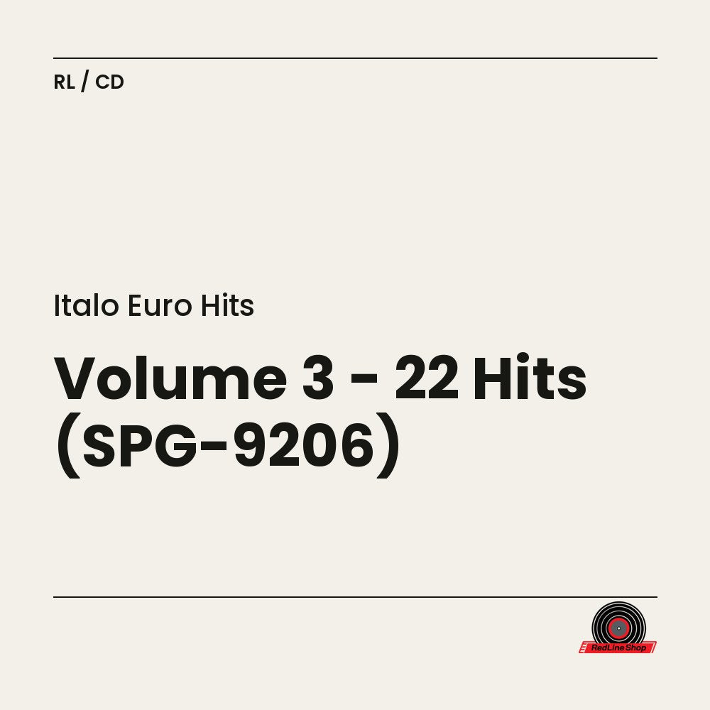 Italo Euro Hits – Volume 3 - 22 Hits (SPG-9206) (CD, EN)