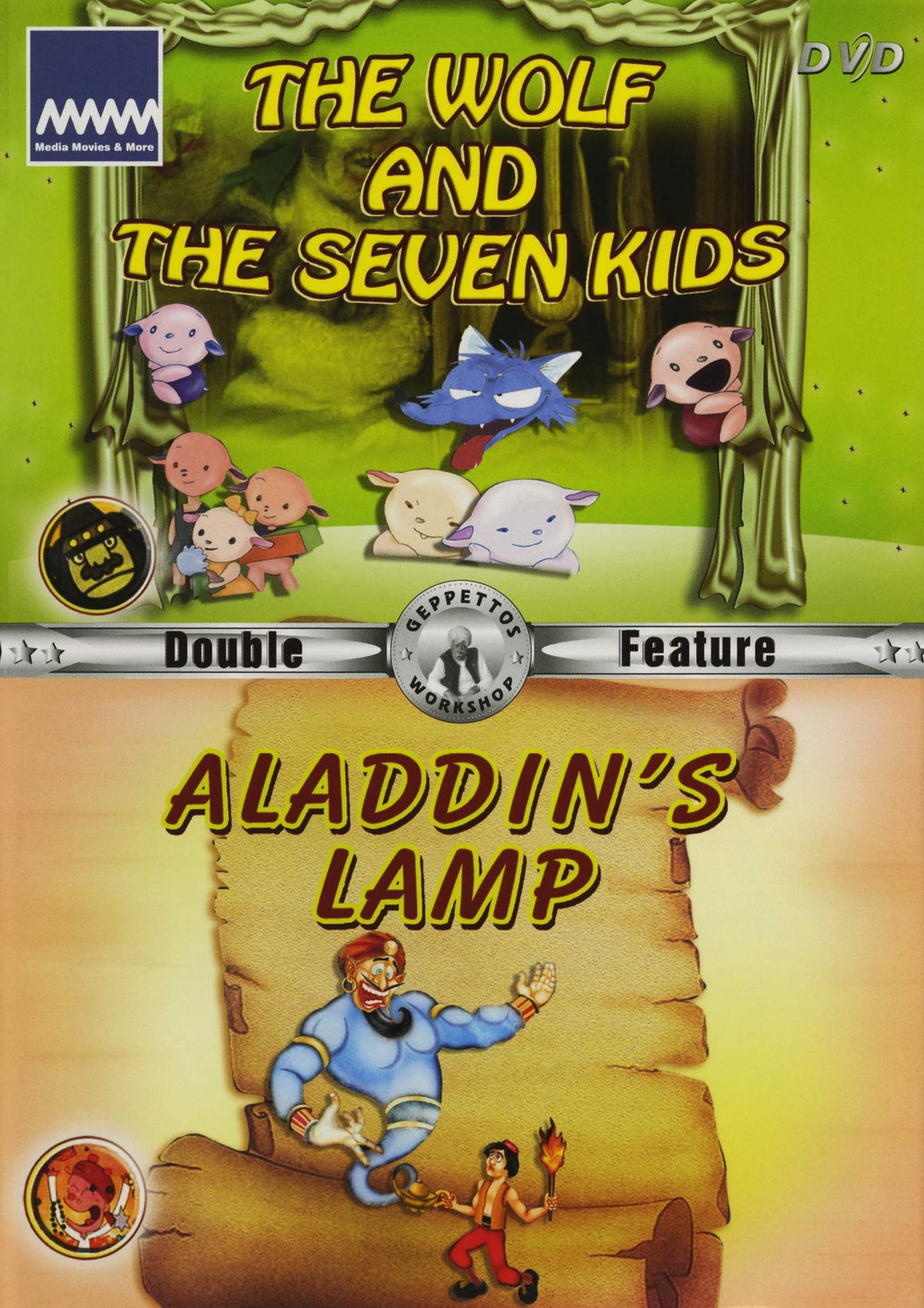 2 Movie Feature – The Wolf & Seven Kids / Aladdin's Lamp (DVD, EN) — cover
