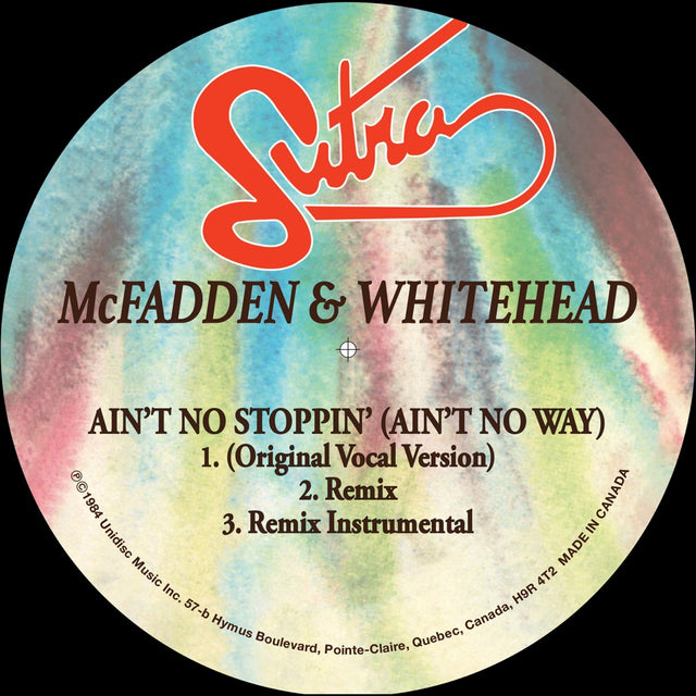 McFadden &Whitehead - Ain't No Stoppin' (Ain't No Way)  (3 Mixes Florescent Blue Vinyl)